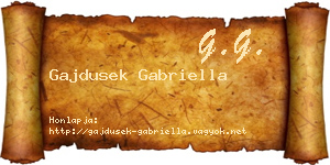 Gajdusek Gabriella névjegykártya